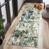 Washable Runner Rug, Soft Modern Abstract Kitchen Rug for Hallway, Laundry, Entryway, Bedroom, Ultra-Thin Non-Slip Rug Runners, Green/Blue Multi - 2 of 4