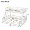 RISOKEYS Twin XL Over Queen Bunk Bed - Wooden Bunk Bed with Inclined Ladder, No Box Spring Needed for Dormitory and Bedroom - White - 3 of 4