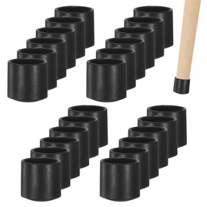 Unique Bargains Non-Slip PVC Chair Leg Caps Floor Protectors for Folding Chairs Black - 1 of 4