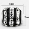 Slickblue Women's Polished Stainless Steel Ring, Clear Crystal, Black and White Epoxy, Sizes 5-9 - 2 of 4