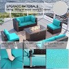 ALAULM Outdoor Patio Furniture Set Outdoor Sectional Rattan Sofa Set Brown Manual Wicker Patio Conversation Set with Cushions - 2 of 4
