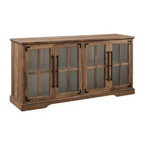 58" Two-Tone Glass-Door Farmhouse TV Stand with Adjustable Shelves, Soft-Close Hinges, and Cord Management for Living Room and Bedroom - 1 of 4