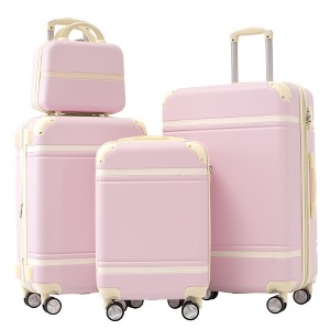 YONWAY Luggage Set 4 Piece Hardshell Expandable Suitcase Set, with TSA Lock and Spinner Wheel, Vintage Luggage Sets - 1 of 4