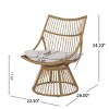 Bigget 2 Piece Rattan Outdoor Patio Steel Egg Chair with accent table - 4 of 4