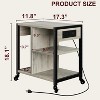 TackView 3-Tier Racks,Printer Stand with Lockable Wheels – Printer Cart with Power Outlets, USB Ports & Paper Storage Shelf - 3 of 4