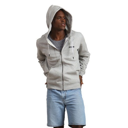 Members Only Men's Full Zip Hooded Sweatshirt - Grey - Large : Target