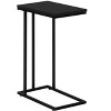 Vynxaria Contemporary C-Shaped Accent Table, End Table, Snack Table, Black Laminate, 10.25" L x 18.5" W x 25.25" H - 3 of 4