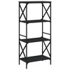 vidaXL Bookcase 4-Tier Black 23.2 in.x13.8 in.x52 in. Engineered Wood - 2 of 4