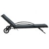 vidaXL Sun Lounger Anthracite PE rattan 78.7 in long and 25.6 in wide - 2 of 4