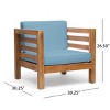 Outdoor Acacia Wood Club Chair with Waterproof Cushions, Mid-Century Patio Seating for Backyard Deck-3irtyhousy - 4 of 4