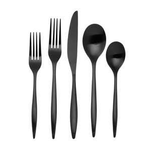 Godinger Silver 20pc Milano Midnight Stainless Steel Flatware Set: Service for 4, Dishwasher-Safe, 18/10 Stainless Steel - 1 of 3