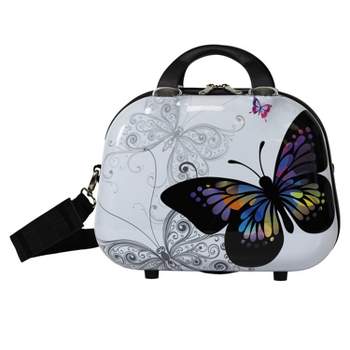 World Traveler Butterfly 13-Inch Hardside Cosmetic Case Shoulder Tote