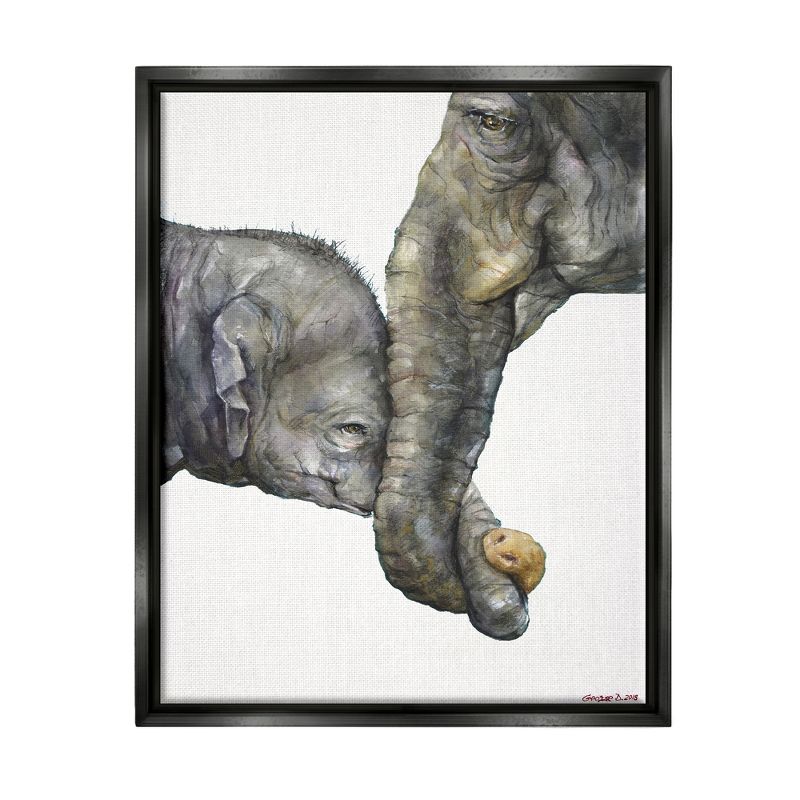 Stupell Industries Cute Baby Elephant Family Animal Watercolor Painting, 1 of 7