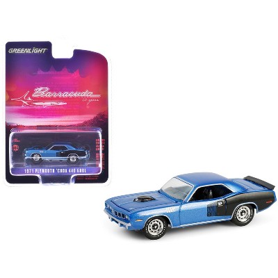 1971 Plymouth Barracuda 440 6bbl B5 Blue Metallic "Barracuda 60th Anniversary" 1/64 Diecast Model Car by Greenlight