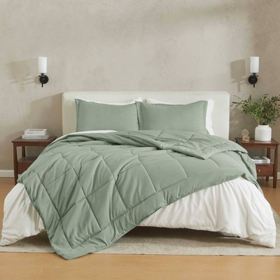 Isla Jade King Reversible Down Alternative Comforter Set Sage Green