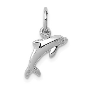 Black Bow Jewelry 14k White Gold 12mm Dolphin Charm - 1 of 4
