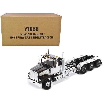 Western Star 4900 SF Tridem Day Cab Truck Tractor Black "Transport Series" 1/50 Diecast Model by Diecast Masters