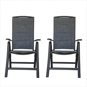 SKRAN 2-Pcs Adjustable Patio Folding Chairs,Aluminium Frame Reclining Sling Lawn Chairs,Textilene Fabric,No Assembly Required,For Outdoor, Camping - 1 of 4