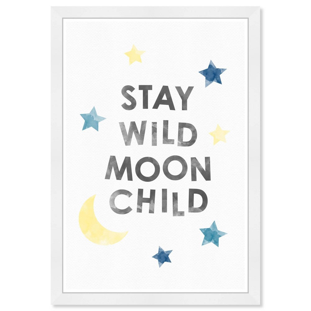 Photos - Other Decoration 13" x 19" Wild Moonchild Motivational Quotes Framed Wall Art White - Olivi