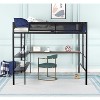 Bellemave Metal Full Size Loft Bed with Desk / Sturdy Metal Bed Frame/ Noise-free Wood Slats/ Comfortable Textilene Guardrail，Suitable for teenagers - 3 of 4