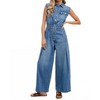 Women's Denim Shirt Sleeveless Jumpsuit - BluIvy - 2 of 4