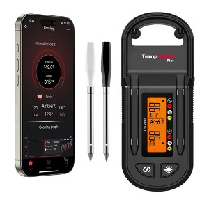 Thermopro TempSpike Plus 600 ft Wireless Meat Thermometer with Ultra-Thin Probe, Meat Thermometer Digital Wireless with LCD Booster - 1 of 4