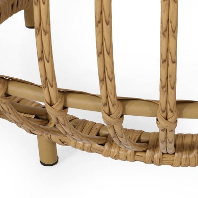 Ottawa Light Brown Faux Rattan Boho Coffee Table