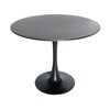 LeisureMod 5-Piece Dining Set with 35" Round Iron Pedestal Dining Table and 4 ABS Plastic Side Chairs with Gold Base - 4 of 4