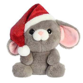 Aurora Medium Gray Holiday Oversized Santa Hats 8.5" Merry Mouse Festive Stuffed Animal