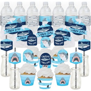 Big Dot of Happiness Shark Zone - Jawsome Shark Party or Birthday Party Favors and Cupcake Kit - Fabulous Favor Party Pack - 100 Pieces - 1 of 4