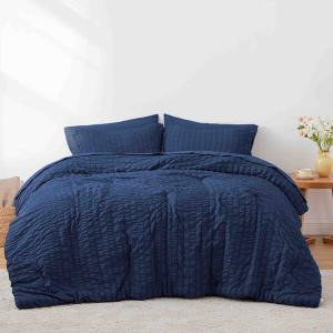 BAGOKIE 7 Pieces Seersucker California Bed in a Bag Comforter Set - 1 of 4