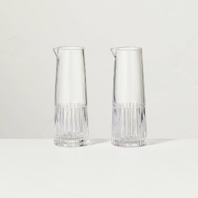 4pk 6.5oz Short Fluted Glass Tumbler Set Clear - Hearth & Hand™ with  Magnolia