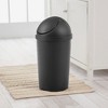 Sterilite 10839006 3 Gallon Round Swing Top Plastic Wastebasket, Black (12 Pack) - 3 of 4