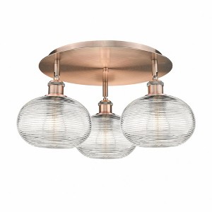 Ithaca - 3 Light Flush Mount In Industrial Style-9.25 Inches Tall and 19.75 Inches Wide - 1 of 1