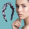 Unique Bargains Grace Ink Flower Pattern Wide Cross Knot Headbands Navy Blue 1 Pc - 2 of 4