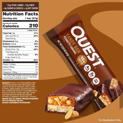 Quest Nutrition Peanutty Caramel Candy Protein Bar - 15g Protein - 8.04oz/4pk