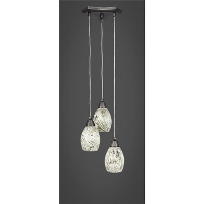Toltec Lighting Europa 3 - Light Pendant in  Brushed Nickel with 5" Natural Fusion Shade