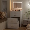 Ridstar 23.8 in. W 3 in 1 Makeup Vanity Desk with Upholstered Stool & 3 Drawers For Bedroom & Studio-White - 4 of 4