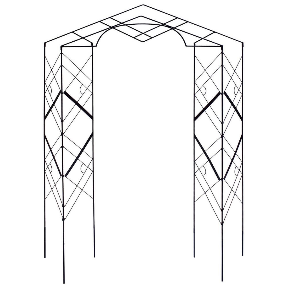 Achla Designs 76" Modern Athena Decorative Iron Garden Trellis Black Powder Coat Finish: Corrosion-Resistant Metal Obelisk