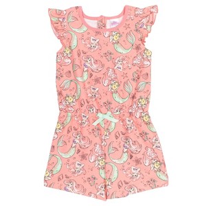 Disney Princess Mulan Belle Ariel Cinderella Sleeveless Romper Pink - 1 of 4