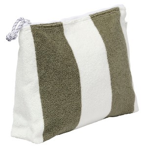 Sunnylife: Terry Beach Pouch - The Vacay Olive Stripe, Water-Resistant - 1 of 4