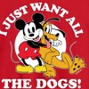 Men's - Disney - I Just Want All The Dogs Long Sleeve Graphic T-Shirt - 2 of 3