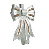 Transpac 25.5 in Silver Metal Christmas Beaded Bow Wreath Holder for Holiday Decor and Accessories - 2 of 4