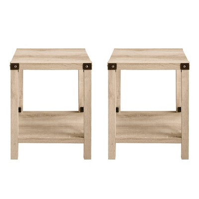 Rustic white deals end table set