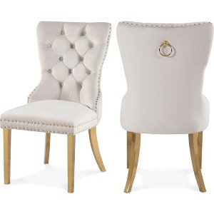 Meridian Furniture,Carmen Velvet Dining Chairs, Set of 2 - 1 of 4