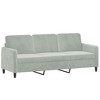 vidaXL 3-Seater Sofa Light Gray 70.9 in. Velvet - 2 of 4