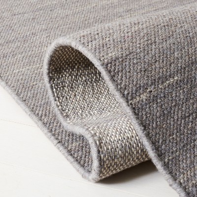 Handmade Light Grey Wool 5' x 8' Flat Woven Area Rug