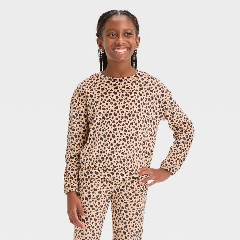 Ladies leopard best sale print sweatshirt