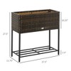 Aghana Digitals PE Rattan Elevated Planter with Storage Shelf for Herbs, Flowers & Vegetables - - 4 of 4