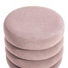 UNISOAR Velvet Ottoman with Gold Finish Stainless Steel Base - 3 of 4